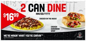 2 Can Dine Counter Cling 26.5" x 12.25"