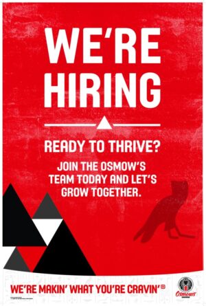 Now Hiring Window Poster 24" x 36"
