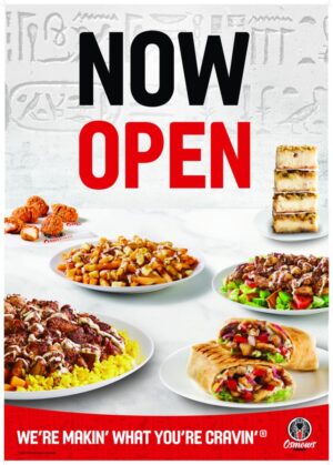 Now Open Ceiling Dangler 22" x 31"