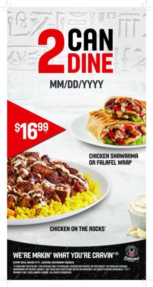 2 Can Dine Register Cling 5.5" x 11"